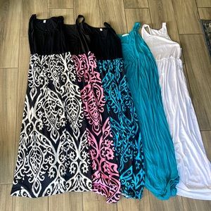 Lot of 5 stretchy maxi dresses stretchy can be maternity